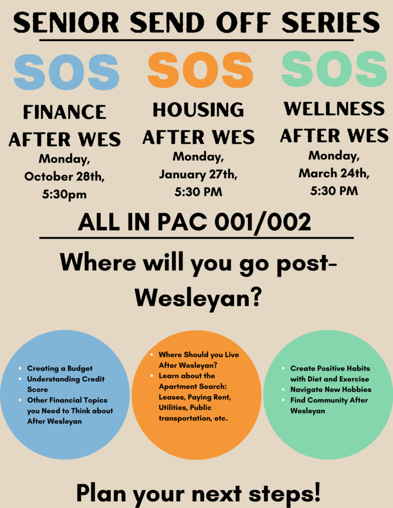 Finance After Wes: 10/28/24
Housing After Wes: 1/27/25
Wellness After Wes: 3/24/25